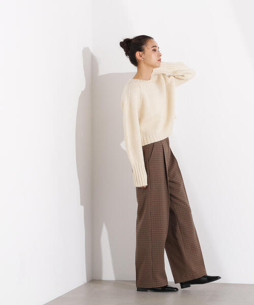 N.（N. Natural Beauty Basic）（エヌエヌナチュラルビューティーベーシック）の「ミドルゲージフォルムニット（ニット/セーター・レディース・ライトグリーン/オフホワイト/グレー・MEDIUM）」の19枚目の写真