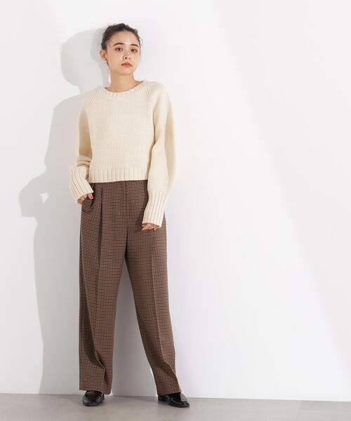 N.（N. Natural Beauty Basic）（エヌエヌナチュラルビューティーベーシック）の「ミドルゲージフォルムニット（ニット/セーター・レディース・ライトグリーン/オフホワイト/グレー・MEDIUM）」の18枚目の写真