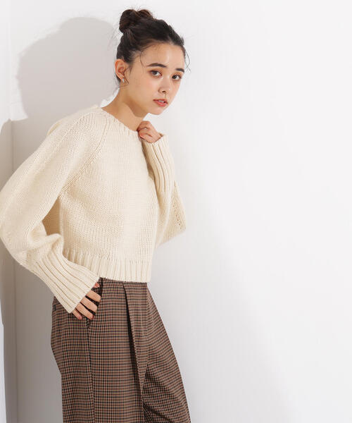 N.（N. Natural Beauty Basic）（エヌエヌナチュラルビューティーベーシック）の「ミドルゲージフォルムニット（ニット/セーター・レディース・ライトグリーン/オフホワイト/グレー・MEDIUM）」の17枚目の写真