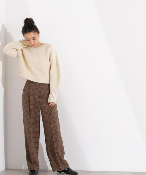 N.（N. Natural Beauty Basic）（エヌエヌナチュラルビューティーベーシック）の「ミドルゲージフォルムニット（ニット/セーター・レディース・ライトグリーン/オフホワイト/グレー・MEDIUM）」の16枚目の写真