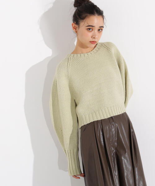 N.（N. Natural Beauty Basic）（エヌエヌナチュラルビューティーベーシック）の「ミドルゲージフォルムニット（ニット/セーター・レディース・ライトグリーン/オフホワイト/グレー・MEDIUM）」の13枚目の写真