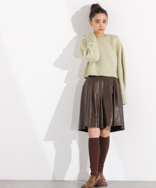 N.（N. Natural Beauty Basic）（エヌエヌナチュラルビューティーベーシック）の「ミドルゲージフォルムニット（ニット/セーター・レディース・ライトグリーン/オフホワイト/グレー・MEDIUM）」の12枚目の写真