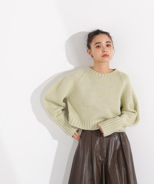 N.（N. Natural Beauty Basic）（エヌエヌナチュラルビューティーベーシック）の「ミドルゲージフォルムニット（ニット/セーター・レディース・ライトグリーン/オフホワイト/グレー・MEDIUM）」の11枚目の写真