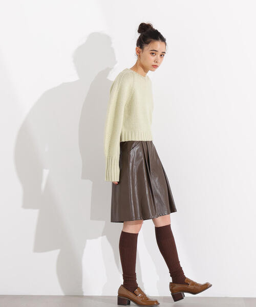 N.（N. Natural Beauty Basic）（エヌエヌナチュラルビューティーベーシック）の「ミドルゲージフォルムニット（ニット/セーター・レディース・ライトグリーン/オフホワイト/グレー・MEDIUM）」の9枚目の写真