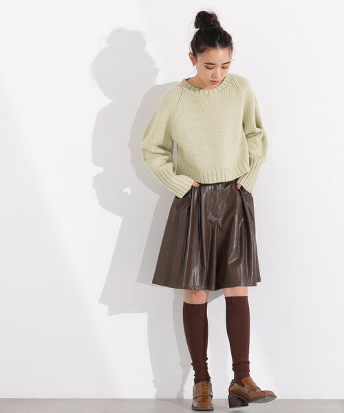 N.（N. Natural Beauty Basic）（エヌエヌナチュラルビューティーベーシック）の「ミドルゲージフォルムニット（ニット/セーター・レディース・ライトグリーン/オフホワイト/グレー・MEDIUM）」の8枚目の写真