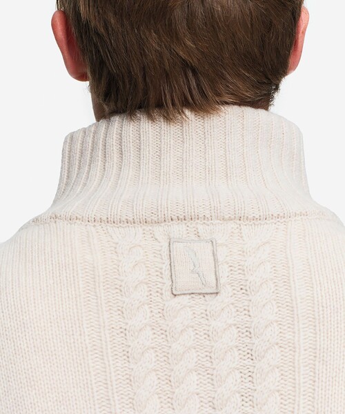 セール】ケーブルニット オーバーサイズハーフジップセーター（ニット