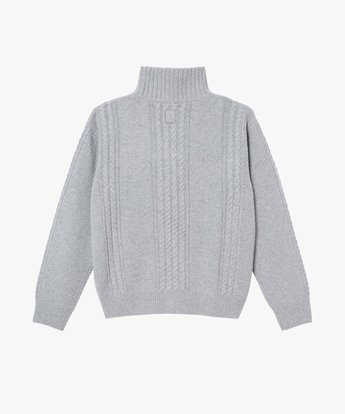 AIGLE（エーグル）の「ケーブルニット オーバーサイズハーフジップセーター（ニット/セーター・メンズ・ライトグレー/オフホワイト・M/L/XL/S）」の15枚目の写真