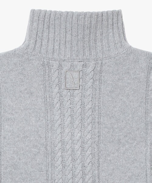 AIGLE（エーグル）の「ケーブルニット オーバーサイズハーフジップセーター（ニット/セーター・メンズ・ライトグレー/オフホワイト・M/L/XL/S）」の18枚目の写真