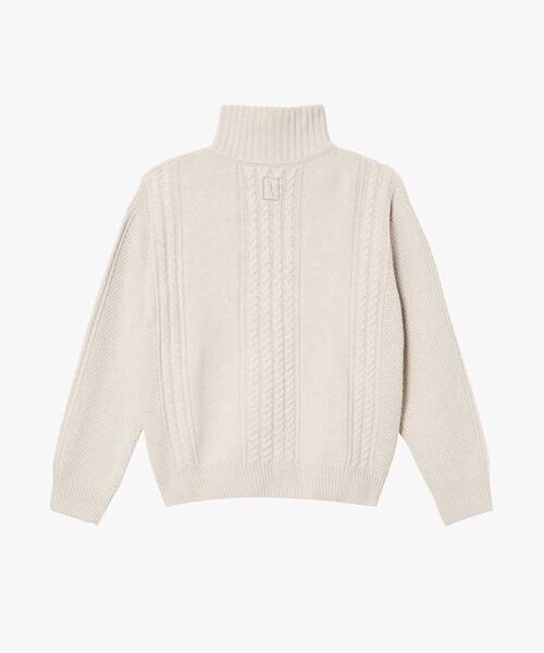 AIGLE（エーグル）の「ケーブルニット オーバーサイズハーフジップセーター（ニット/セーター・メンズ・ライトグレー/オフホワイト・M/L/XL/S）」の21枚目の写真