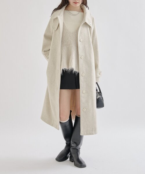 2サイズ展開◎/裏地がバイカラー仕様】テントライン ロングコート