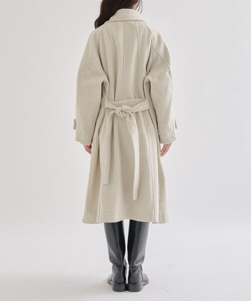 2サイズ展開◎/裏地がバイカラー仕様】テントライン ロングコート