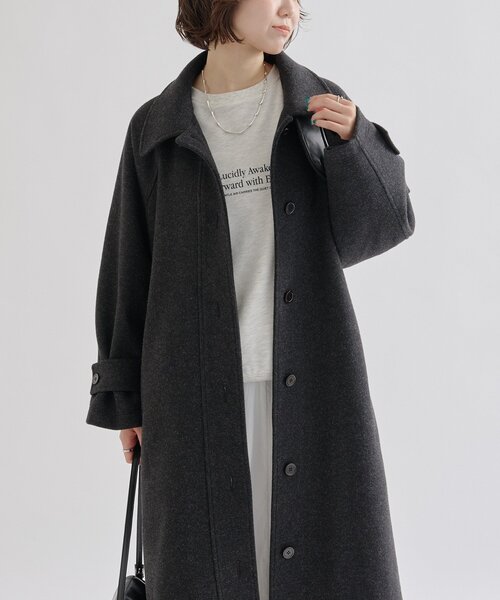 mystic（ミスティック）の「【2サイズ展開◎/裏地がバイカラー仕様】テントライン ロングコート（その他アウター・レディース・ブラック/ベージュ/アイボリー・1/2）」の8枚目の写真