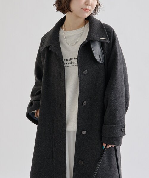 mystic（ミスティック）の「【2サイズ展開◎/裏地がバイカラー仕様】テントライン ロングコート（その他アウター・レディース・ブラック/ベージュ/アイボリー・1/2）」の12枚目の写真