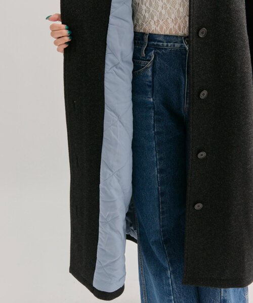 mystic（ミスティック）の「【2サイズ展開◎/裏地がバイカラー仕様】テントライン ロングコート（その他アウター・レディース・ブラック/ベージュ/アイボリー・1/2）」の14枚目の写真