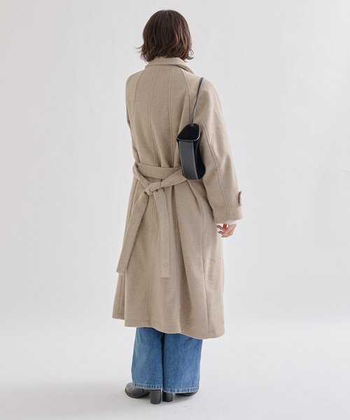 mystic（ミスティック）の「【2サイズ展開◎/裏地がバイカラー仕様】テントライン ロングコート（その他アウター・レディース・ブラック/ベージュ/アイボリー・1/2）」の15枚目の写真