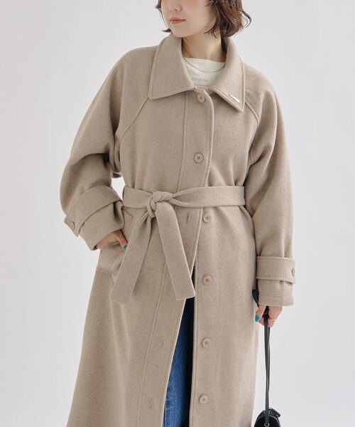 mystic（ミスティック）の「【2サイズ展開◎/裏地がバイカラー仕様】テントライン ロングコート（その他アウター・レディース・ブラック/ベージュ/アイボリー・1/2）」の22枚目の写真