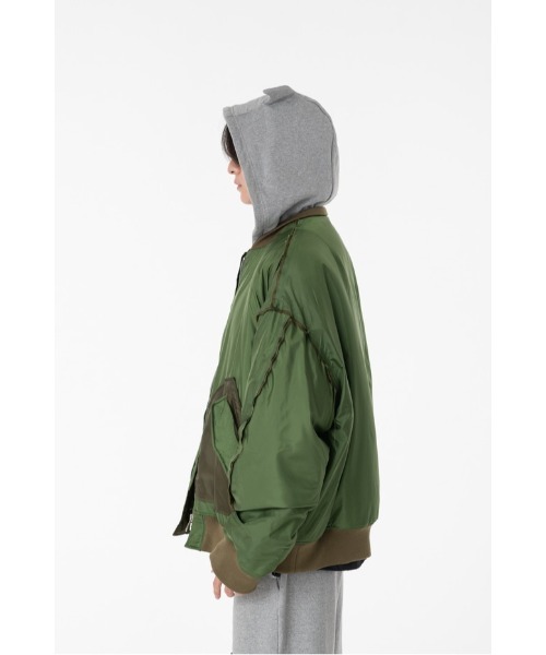 DISCOVERED(ディスカバード)の「DEVILS EAR HOODIE DOWN MA-1(MA-1・メンズ・カーキ/ブラック・SMALL/LARGE)」の7枚目の写真