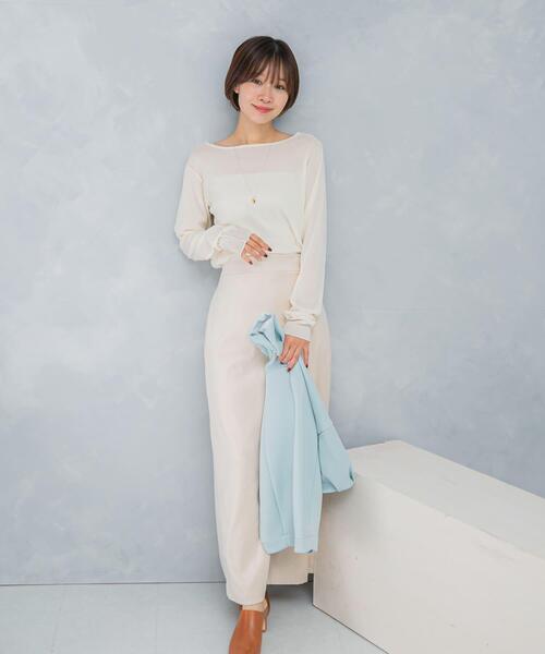 URBAN RESEARCH ROSSO WOMEN（アーバンリサーチ　ロッソ）の「シアーベロアシームデザインプルオーバー（Tシャツ/カットソー・レディース・ブラウン/ライトブルー/オフホワイト・FREE）」の5枚目の写真