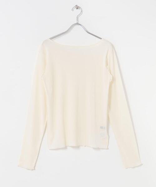 URBAN RESEARCH ROSSO WOMEN（アーバンリサーチ　ロッソ）の「シアーベロアシームデザインプルオーバー（Tシャツ/カットソー・レディース・ブラウン/ライトブルー/オフホワイト・FREE）」の6枚目の写真