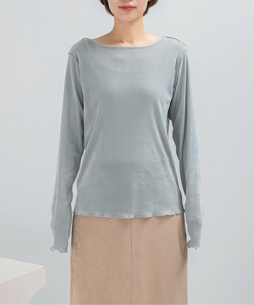 URBAN RESEARCH ROSSO WOMEN（アーバンリサーチ　ロッソ）の「シアーベロアシームデザインプルオーバー（Tシャツ/カットソー・レディース・ブラウン/ライトブルー/オフホワイト・FREE）」の10枚目の写真