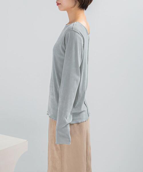 URBAN RESEARCH ROSSO WOMEN（アーバンリサーチ　ロッソ）の「シアーベロアシームデザインプルオーバー（Tシャツ/カットソー・レディース・ブラウン/ライトブルー/オフホワイト・FREE）」の11枚目の写真