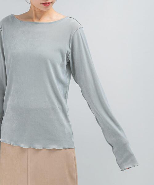 URBAN RESEARCH ROSSO WOMEN（アーバンリサーチ　ロッソ）の「シアーベロアシームデザインプルオーバー（Tシャツ/カットソー・レディース・ブラウン/ライトブルー/オフホワイト・FREE）」の13枚目の写真