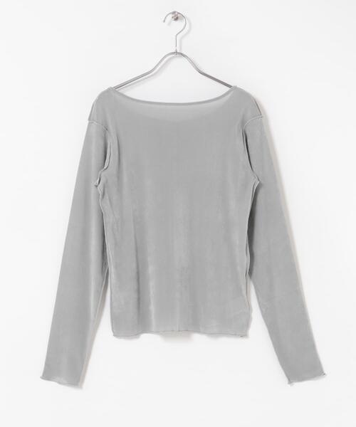 URBAN RESEARCH ROSSO WOMEN（アーバンリサーチ　ロッソ）の「シアーベロアシームデザインプルオーバー（Tシャツ/カットソー・レディース・ブラウン/ライトブルー/オフホワイト・FREE）」の14枚目の写真