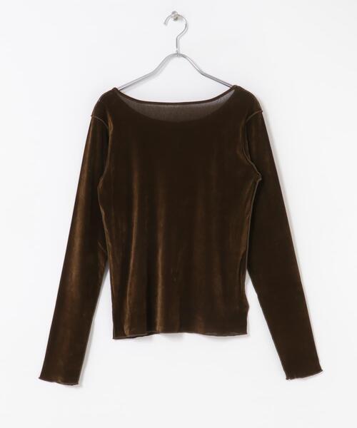 URBAN RESEARCH ROSSO WOMEN（アーバンリサーチ　ロッソ）の「シアーベロアシームデザインプルオーバー（Tシャツ/カットソー・レディース・ブラウン/ライトブルー/オフホワイト・FREE）」の18枚目の写真