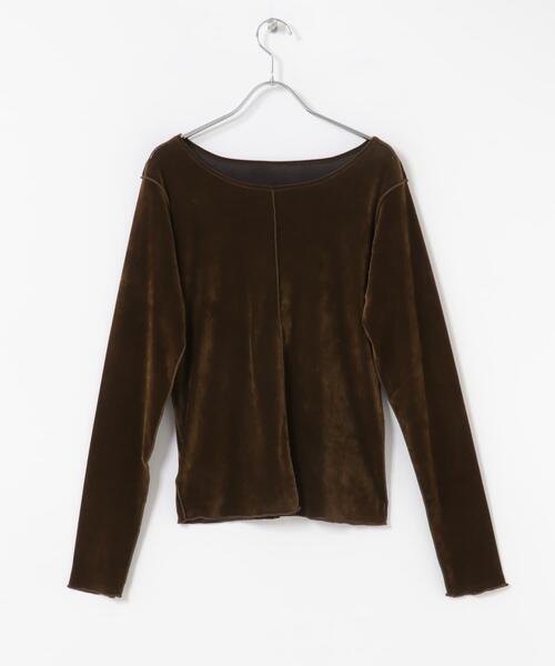 URBAN RESEARCH ROSSO WOMEN（アーバンリサーチ　ロッソ）の「シアーベロアシームデザインプルオーバー（Tシャツ/カットソー・レディース・ブラウン/ライトブルー/オフホワイト・FREE）」の21枚目の写真