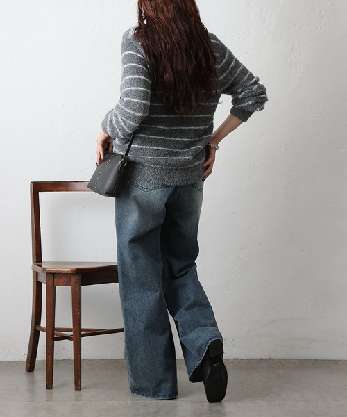 COLONY 2139（コロニートゥーワンスリーナイン）の「シャギーボーダーニットプルオーバー（ニット/セーター・レディース・ブラック/グレー/ブラウン・FREE）」の12枚目の写真