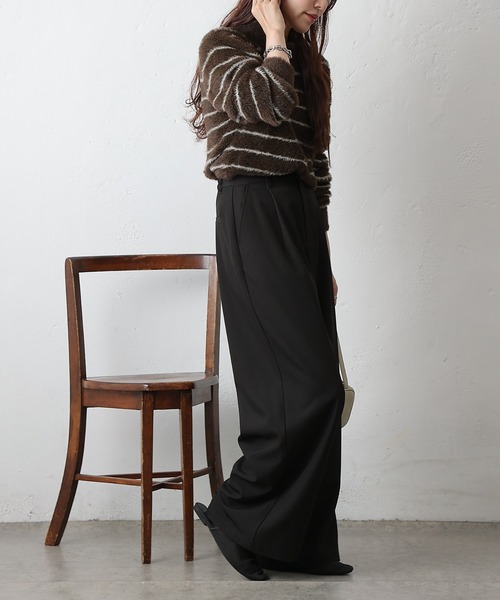 COLONY 2139（コロニートゥーワンスリーナイン）の「シャギーボーダーニットプルオーバー（ニット/セーター・レディース・ブラック/グレー/ブラウン・FREE）」の21枚目の写真