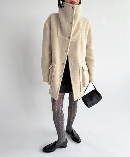 EDIT. FOR LULU(エディットフォールル)の「【Hella/ヘラ】wool shaggy coat(その他アウター・レディース・チャコールグレー/ベージュ・FREE)」の6枚目の写真