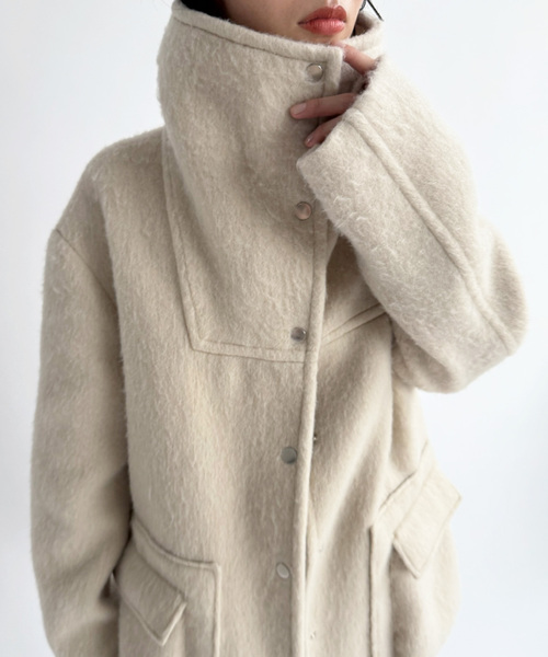 EDIT. FOR LULU(エディットフォールル)の「【Hella/ヘラ】wool shaggy coat(その他アウター・レディース・チャコールグレー/ベージュ・FREE)」の9枚目の写真