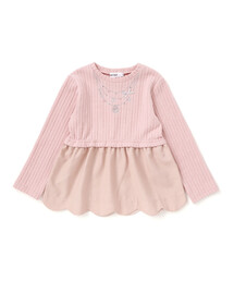 SLAP SLIP（スラップスリップ）の「キラキラネックレスモチーフドッキングトレーナー(80~130cm)（スウェット）」