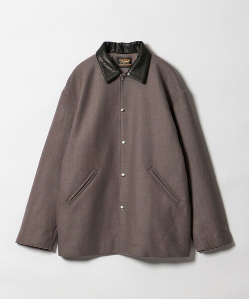 SKOOKUM × monkey time＞メルトン レザーカラ－ ジャケット グレー