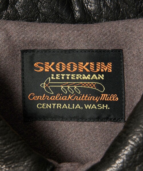 SKOOKUM × monkey time＞メルトン レザーカラ－ ジャケット グレー