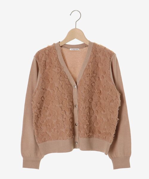le.coeur blanc（ルクールブラン）の「《手洗い可能》フラワーチュール刺繍Vネックカーディガン（カーディガン/ボレロ・レディース・アイボリー/ピンクベージュ/グレー/ブラック・38）」の5枚目の写真
