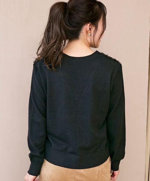 le.coeur blanc（ルクールブラン）の「《手洗い可能》フラワーチュール刺繍Vネックカーディガン（カーディガン/ボレロ・レディース・アイボリー/ピンクベージュ/グレー/ブラック・38）」の21枚目の写真