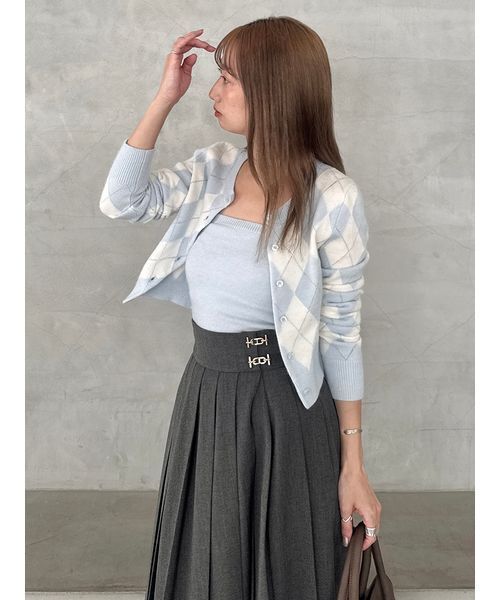 snidel スナイデル　プリーツレイヤードミディスカート　GRY セール】プリーツレイヤードミディスカート（スカート）｜SNIDEL