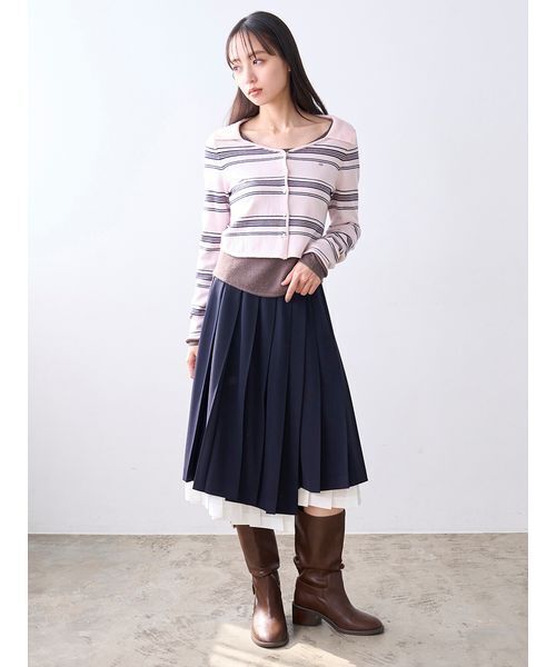 SNIDEL（スナイデル）の「プリーツレイヤードミディスカート（スカート・レディース・ベージュ/ネイビー/グレー・0/1）」の18枚目の写真