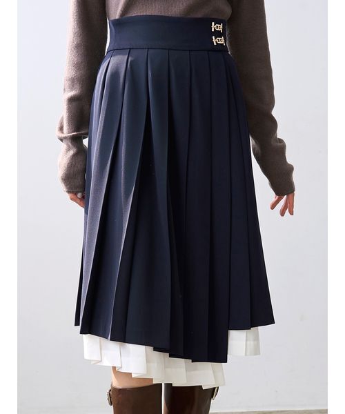セール】プリーツレイヤードミディスカート（スカート）｜SNIDEL