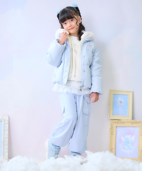 mezzo piano フリースジャケット 水色 52 セール】2way ウォッシャブルダウン（ダウンジャケット/コート