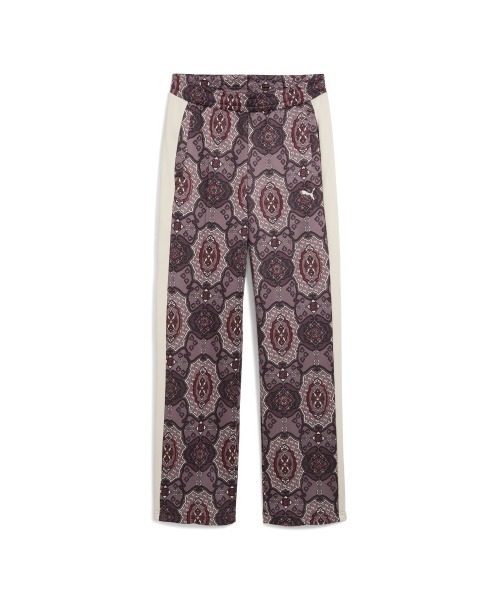 PUMA(プーマ)の「PUMA T7 VINTAGE PREP AOP STRAIGHT TRACK PANTS PT(プーマ T7 ヴィンテージ プレップ オールオーバープリント ストレート トラック パンツ PT)(スウェットパンツ・レディース・パープル系・MEDIUM/LARGE)」の2枚目の写真