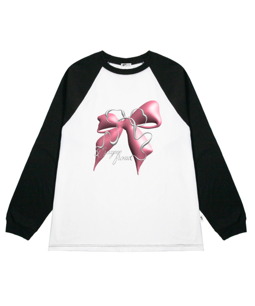ESCAPEFROM(エスケープフロム)の「ピンク3Dレイヤードリボンプリントロングスリーブブラック(Tシャツ/カットソー・レディース・その他・MEDIUM/LARGE/SMALL)」の2枚目の写真