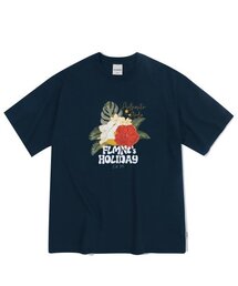 FILLUMINATE（フィルミネイト）の「Overfit Flower Ridge T-Shirt - Navy（Tシャツ/カットソー・メンズ）」