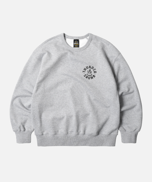FRIZMWORKS(フリズムワークス)の「THUNDER SAUNA SIGNBOARD SWEATSHIRT _ GRAY(スウェット・メンズ・その他・MEDIUM/LARGE/X-LARGE/SMALL)」の1枚目の写真