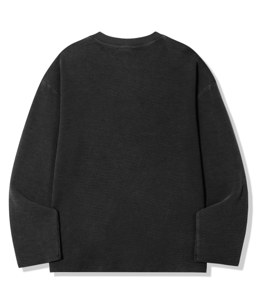 TRILLION(トリリオン)の「ワッフルリングスナップヘンリーネックロングスリーブ_ピグメントチャコール(Tシャツ/カットソー・レディース・その他・MEDIUM/LARGE/X-LARGE)」の6枚目の写真