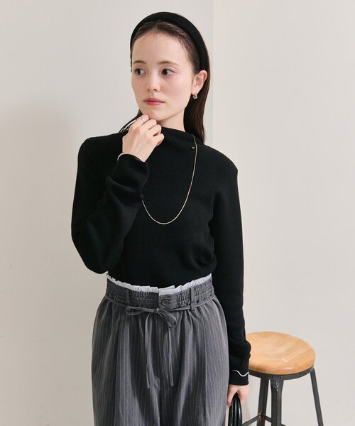 プレート付きハイネックニット（ニット/セーター）｜mystic