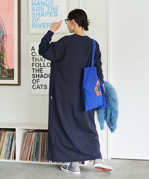 FREAK'S STORE(フリークスストア)の「Tシャツワンピース(ワンピース・レディース・ネイビー・SMALL)」の4枚目の写真
