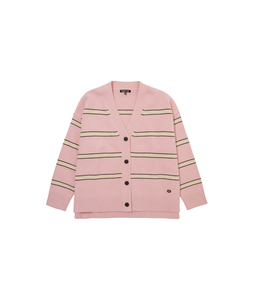 LAP（ラップ）の「Vネックルーズフィットセミクロップカーディガン AR4KGB60（カーディガン/ボレロ・レディース・ベージュ/チャコール/ピンク/グレー・FREE）」の11枚目の写真